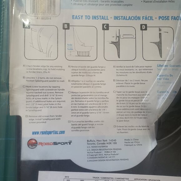 RoadSport Pro-Fit Model 6 6416 Truck Splash Guards One Pair *New - Picture 3 of 3